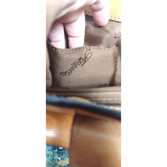 Vintage Fossil Shoulder Bag Tan Leather Boho‎ - Picture 5 of 16